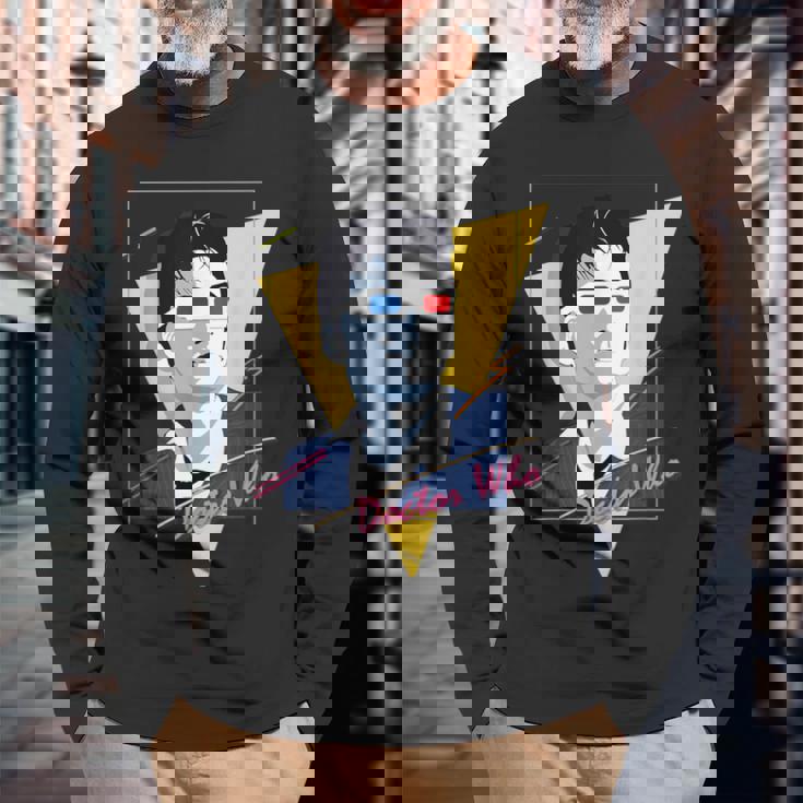 80年代テナントレトロタイムトラベラーsfファン。 長袖Tシャツ 高齢者への贈り物