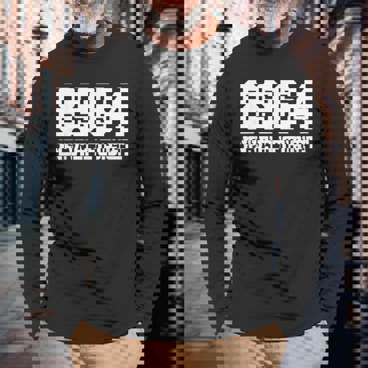 ホワイト 8964 Never Forgetelf-Defense 長袖Tシャツ 高齢者への贈り物