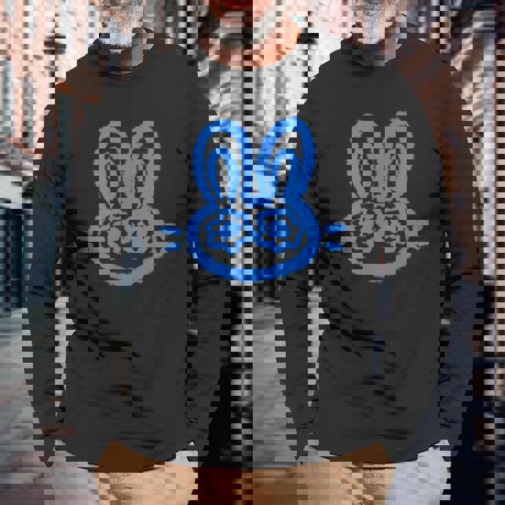 90S Y2k 泣いているウサギ うさぎは星空の下で悲しい 長袖Tシャツ 高齢者への贈り物