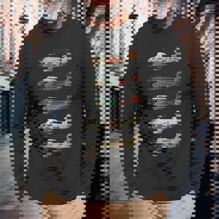 A6mゼロ日本ww2戦闘機 長袖Tシャツ 高齢者への贈り物