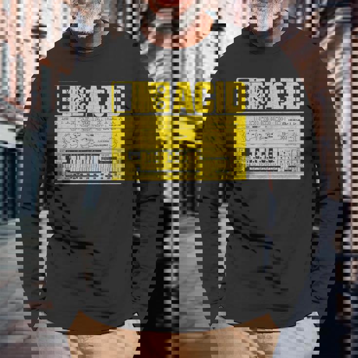 Acid Tb303 ベースペダル アナログシンセサイザー Dj Nerd 長袖Tシャツ 高齢者への贈り物