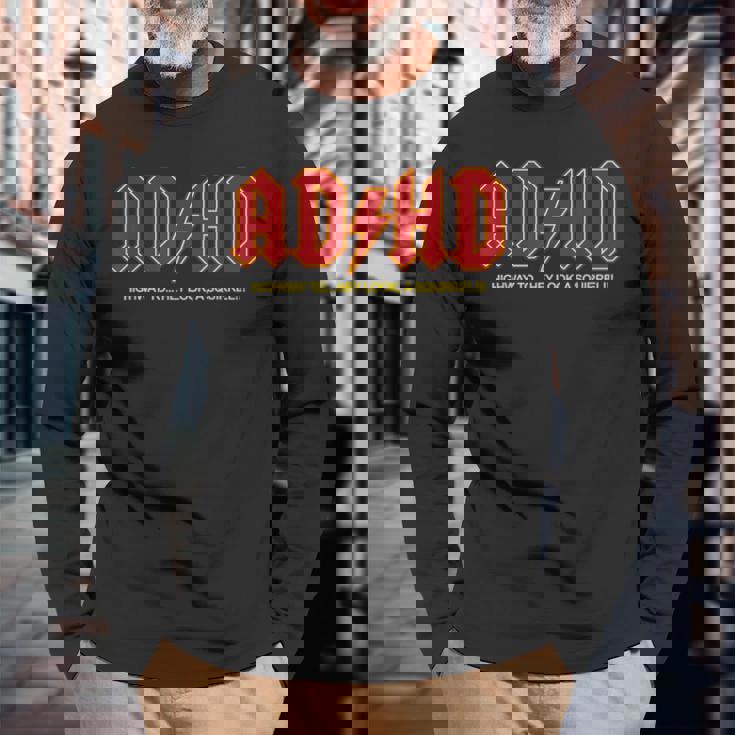 Adhd おもしろい Hey Look Aquirrel Adhd 長袖Tシャツ 高齢者への贈り物