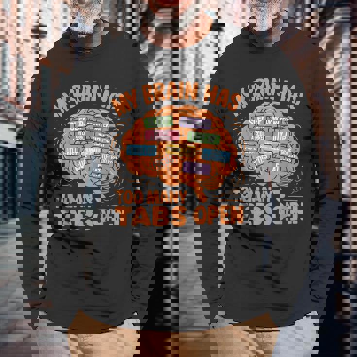 Adhd 意識 神経多様性 Adhd 脳 長袖Tシャツ 高齢者への贈り物