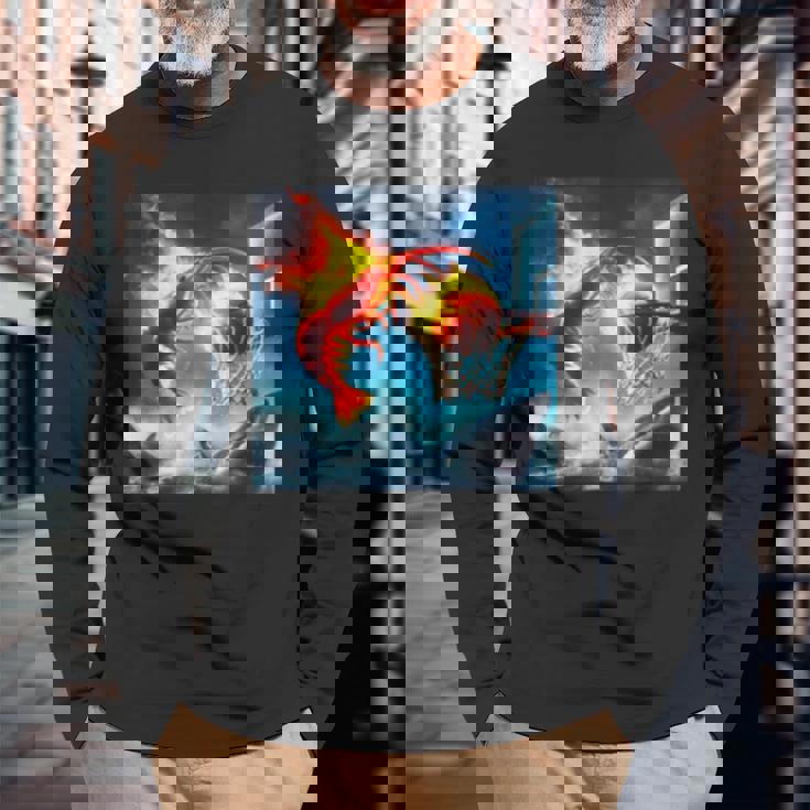 Aiharkのエビダンキング。 長袖Tシャツ 高齢者への贈り物