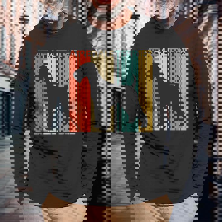 Airedale Terrier エアデール・テリア 長袖Tシャツ 高齢者への贈り物