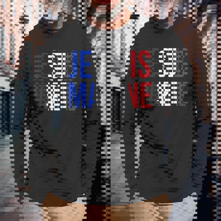 I Am Marine 長袖Tシャツ 高齢者への贈り物