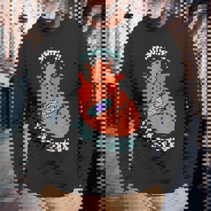 And I'm Back 生き残り バイパス 心臓発作 サバイバー 心臓 長袖Tシャツ 高齢者への贈り物