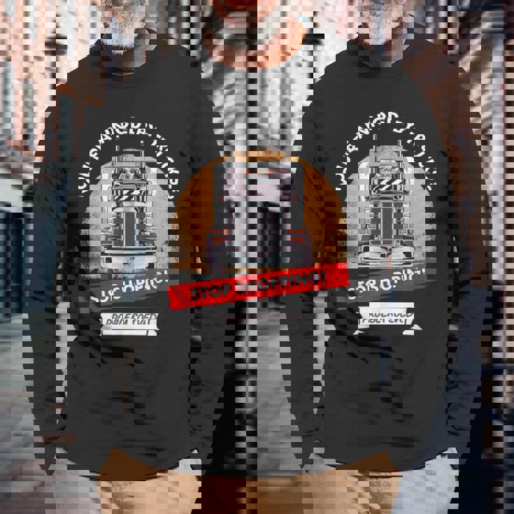 Annoyed By Trucks トラック ドライバー トラッカー 長袖Tシャツ 高齢者への贈り物