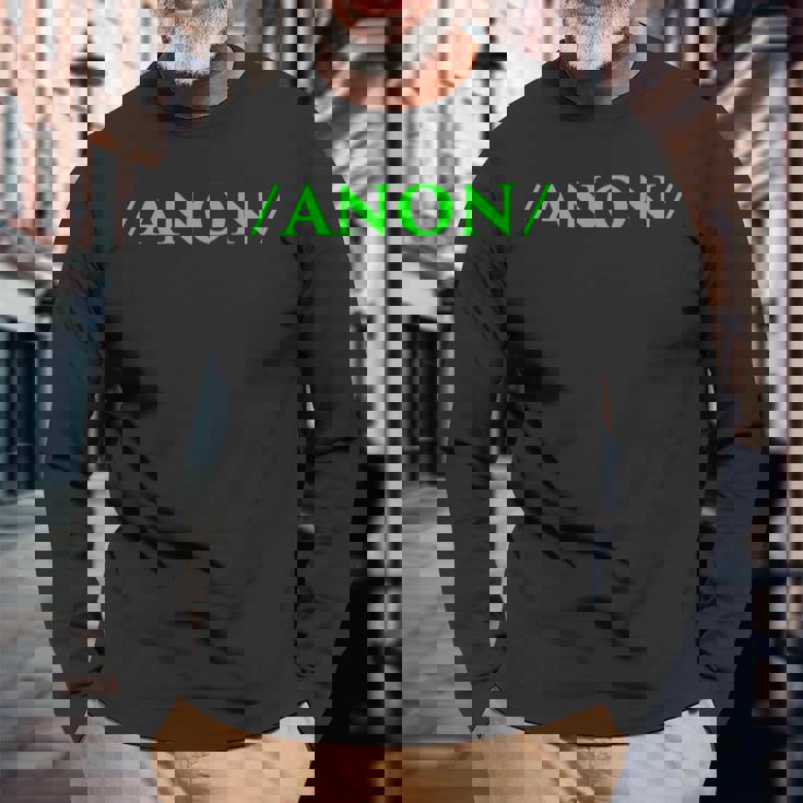 Anon Anonymous Onymous Online Lurk プロフィール ソーシャルメディア 長袖Tシャツ 高齢者への贈り物