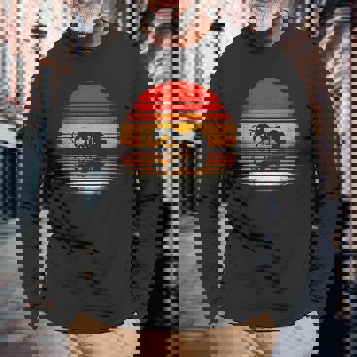 Antunset レトロスタイル サファリ ヴィンテージ 70年代の昆虫 長袖Tシャツ 高齢者への贈り物