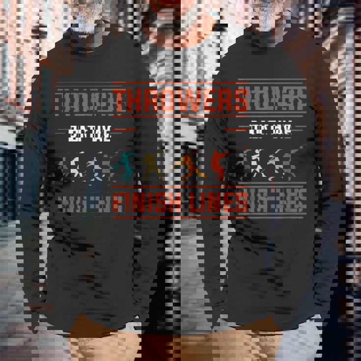 Athletics 円盤投げ ジャベリンスロー ハンマースロー ショットストライク 長袖Tシャツ 高齢者への贈り物