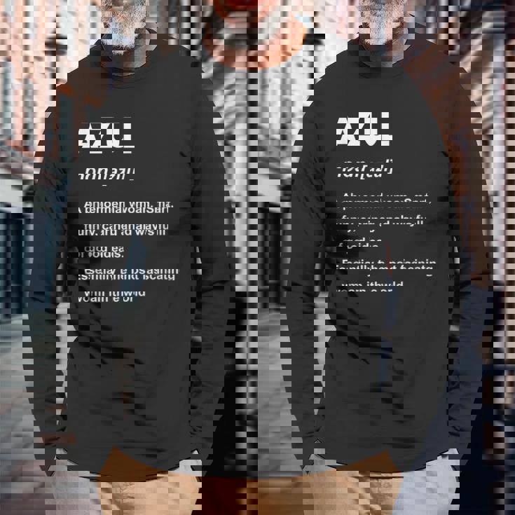 Azul 名前 長袖Tシャツ 高齢者への贈り物