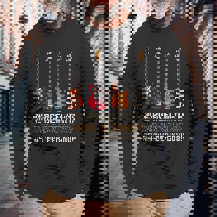 Bass Guitarist ミュージシャンギフト 楽器 ベースギター 長袖Tシャツ 高齢者への贈り物