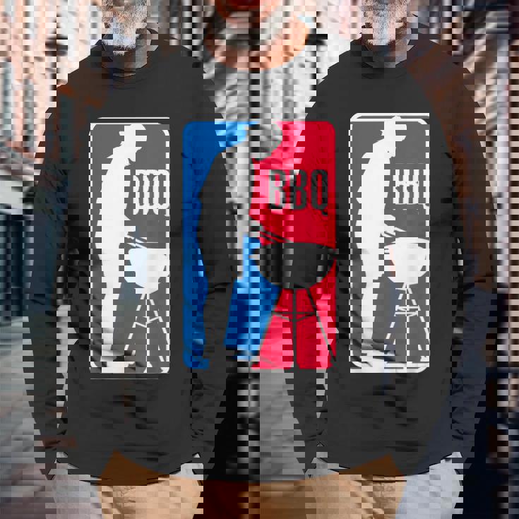 Bbq League グリルミートパロディ バーベキュー 長袖Tシャツ 高齢者への贈り物