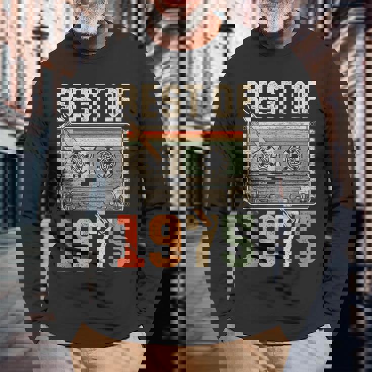 Best Of 1975 オールド・カセット 50歳の誕生日 レトロ 長袖Tシャツ 高齢者への贈り物