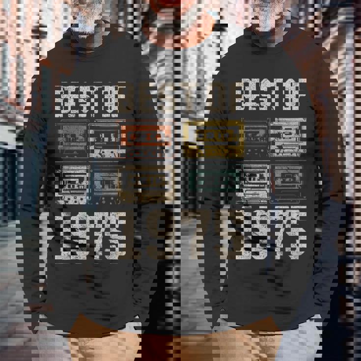 Best Of 1975 カセットテープ・レトロ 50歳の誕生日 長袖Tシャツ 高齢者への贈り物