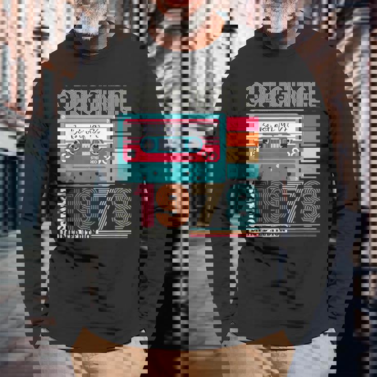 Best Ofintage 1978 45歳の誕生日ギフト メンズ カセット 長袖Tシャツ 高齢者への贈り物