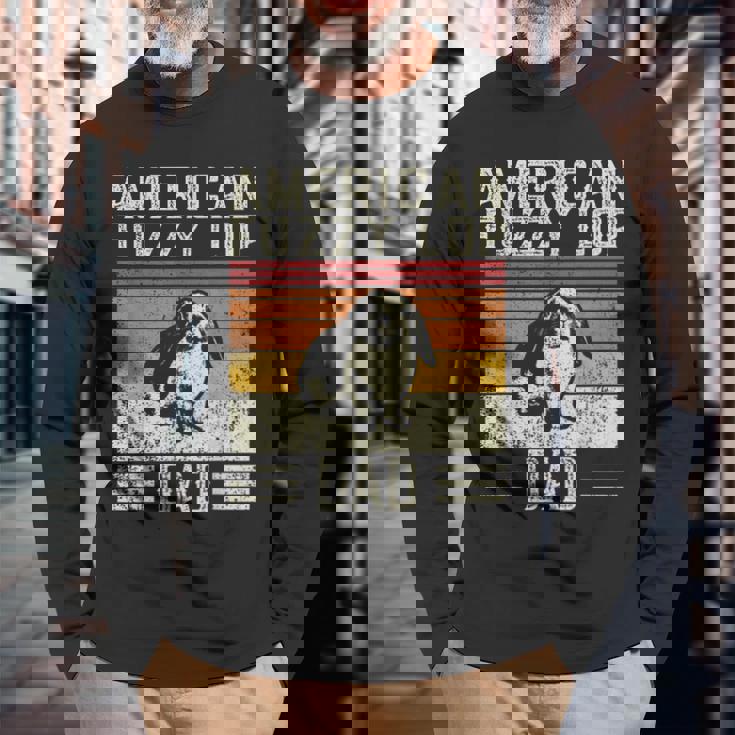 Best Rabbit Dad ヴィンテージアメリカンファジーロップ 長袖Tシャツ 高齢者への贈り物