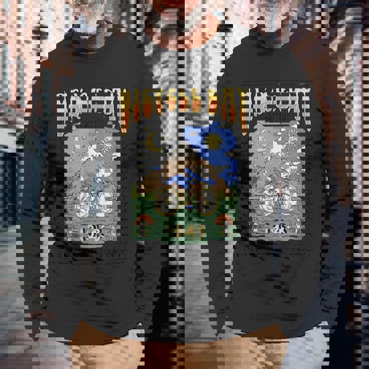 Bicycle Day アルバート・ホフマン Lsd サイケデリック実験 長袖Tシャツ 高齢者への贈り物