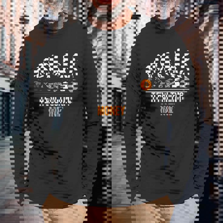 Bitcoin The Evolution Of Money 長袖Tシャツ 高齢者への贈り物