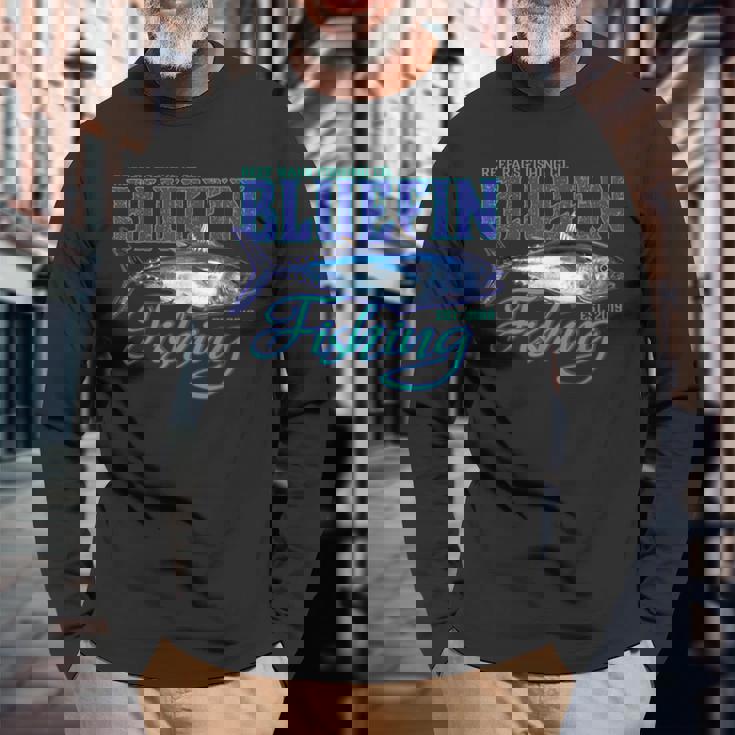 Bluefin マグロ ディープシーフィッシング 長袖Tシャツ 高齢者への贈り物