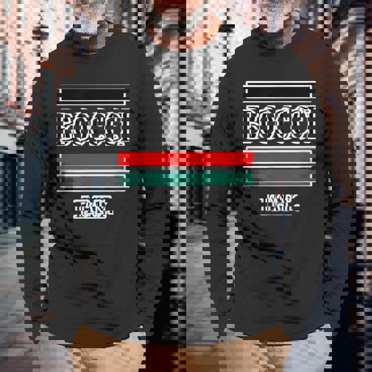 Bocci ぼっち ロゴ Itaiy 痛い イタリア国旗風【変なtシャツ屋さん】陰キャ オタク ブランド パロディ 面白 長袖Tシャツ 高齢者への贈り物