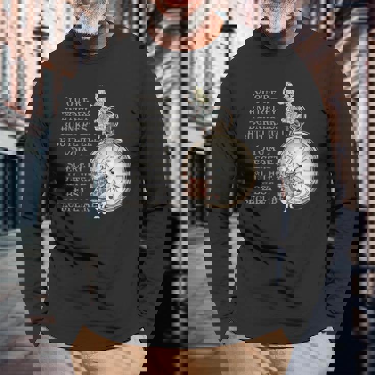 Bonkers Quote Time 不思議の国のアリス 長袖Tシャツ 高齢者への贈り物