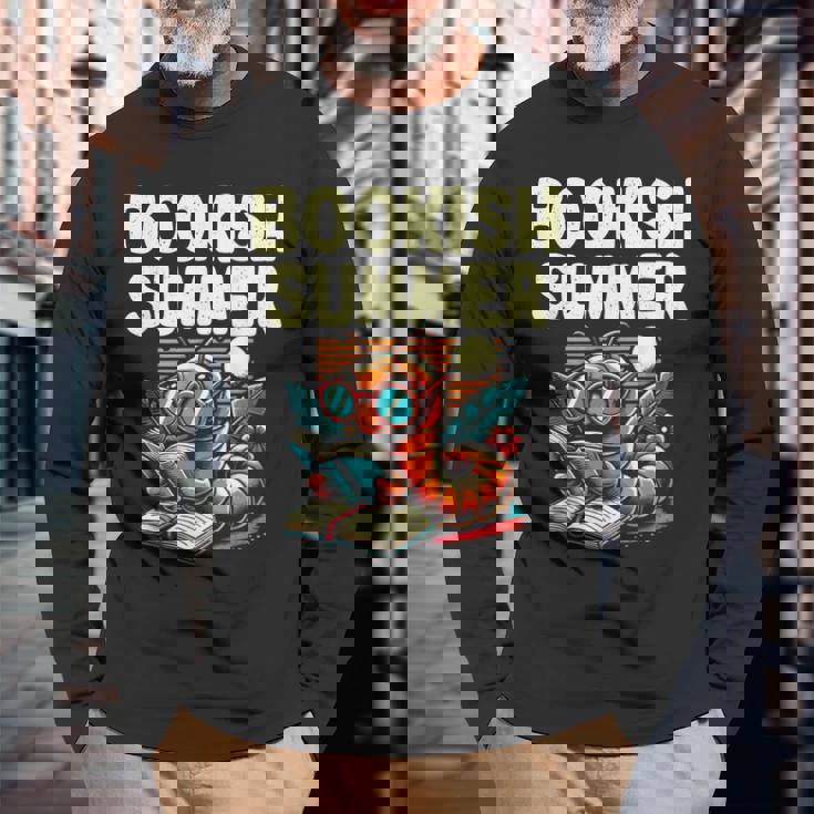 Bookishummer 本 読書本 本の虫 愛書家 長袖Tシャツ 高齢者への贈り物