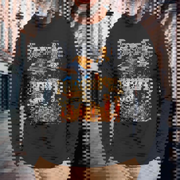 Born To Rot 強制スクロールされた面白いイタリアンブレインロットミーム 長袖Tシャツ 高齢者への贈り物