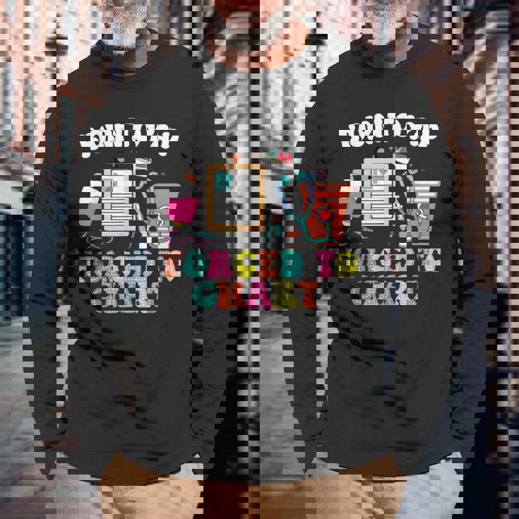 Born To Yap 強制的にチャートナース卒業 長袖Tシャツ 高齢者への贈り物