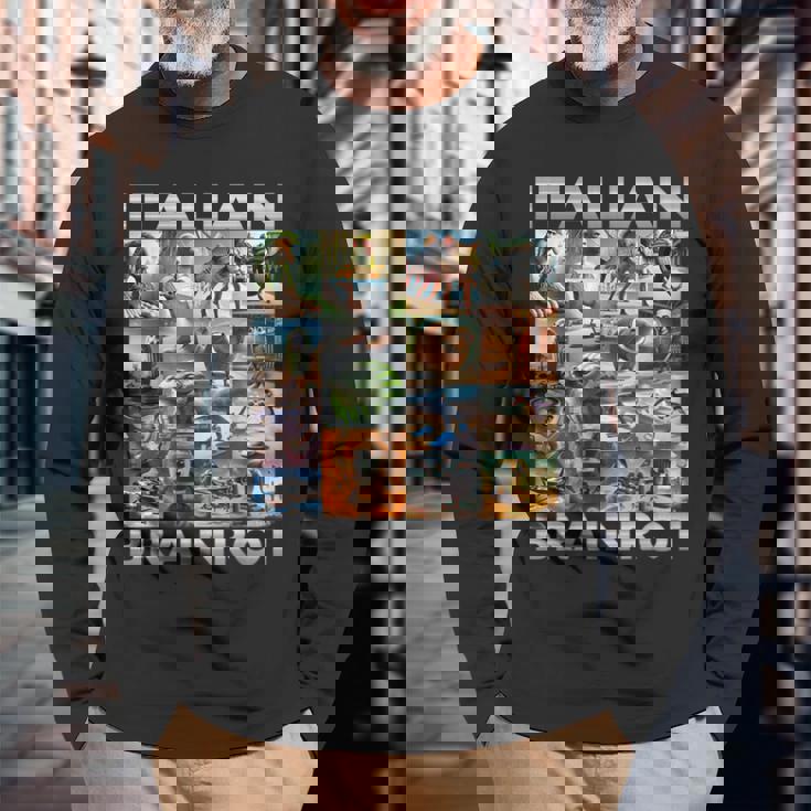 Brainrot Meme イタリアンブレイン 腐敗 イタリアンブレイン 長袖Tシャツ 高齢者への贈り物