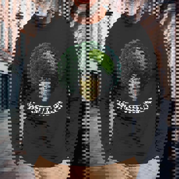 Brocco Lee ブロッコリー ブルースビーガン ベジタリアン ワードゲーム 長袖Tシャツ 高齢者への贈り物