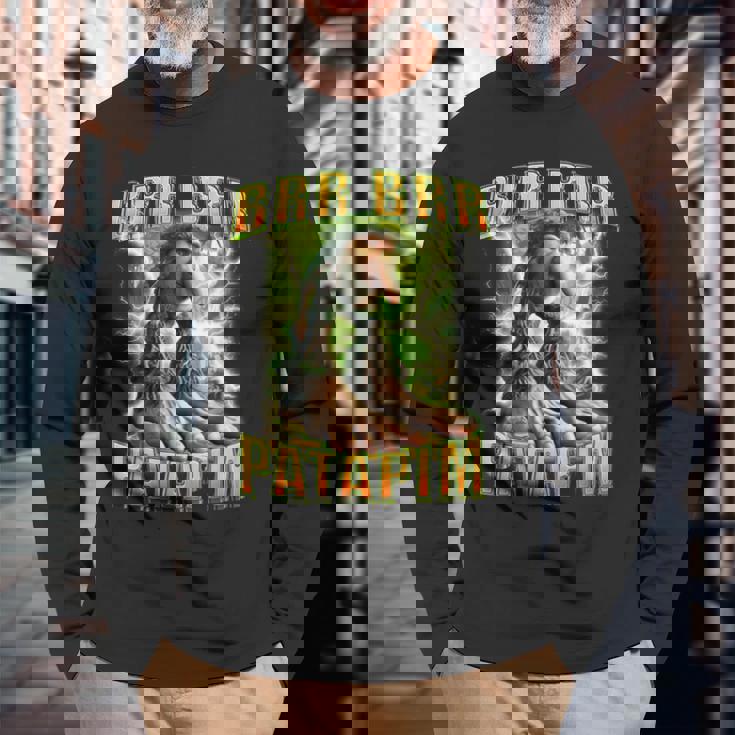 Brr Brr Patapim おもしろイタリアンミーム ブレイン パタピム ユーモア 長袖Tシャツ 高齢者への贈り物