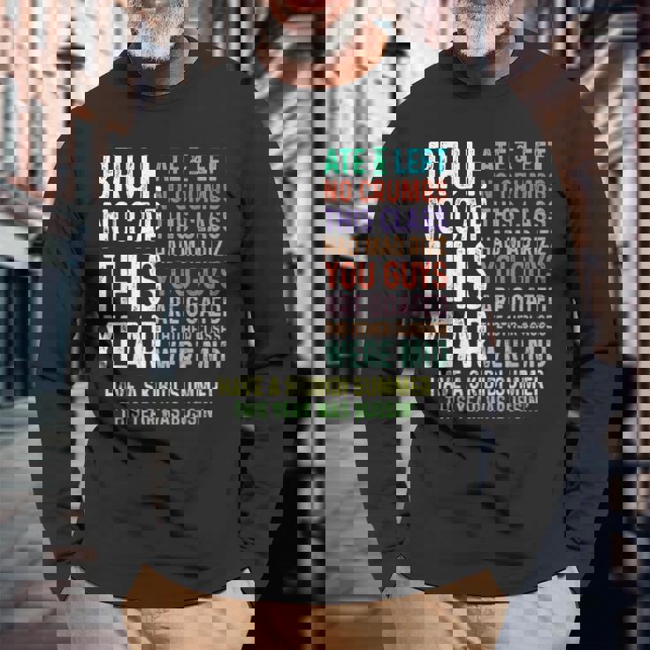 Bruh This Year Was Goated No Cap 面白い 学校最後の日 長袖Tシャツ 高齢者への贈り物