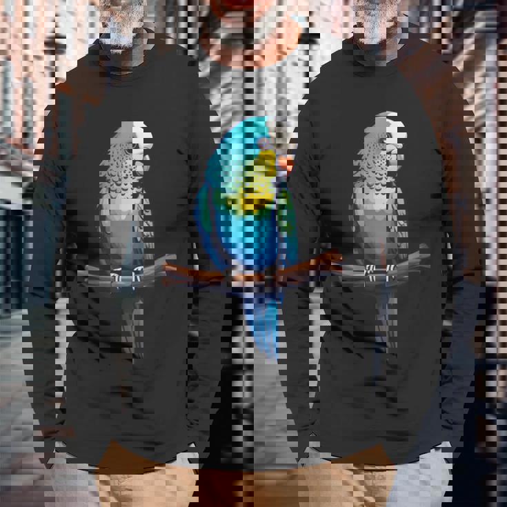 Budgies ペット オウム インコ 鳥 ウェリデザイン 長袖Tシャツ 高齢者への贈り物