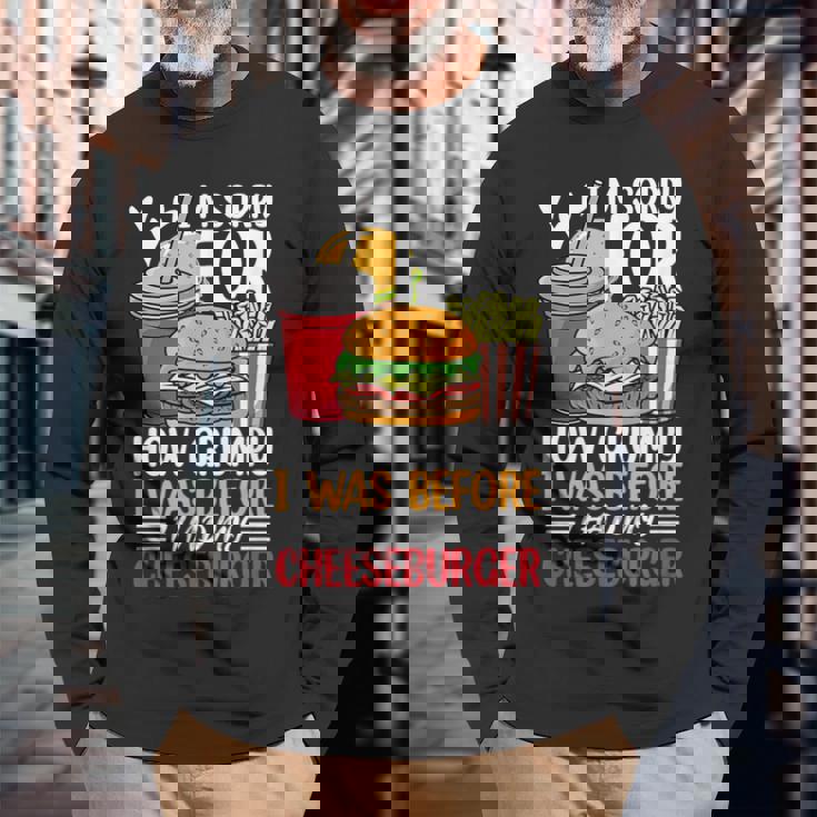 Burger メンズ レディース チーズバーガー ファーストフード バーガー愛好家 長袖Tシャツ 高齢者への贈り物