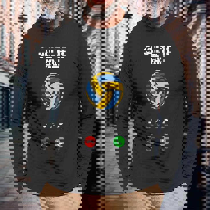 Call The Ball おもしろバレーボール 長袖Tシャツ 高齢者への贈り物