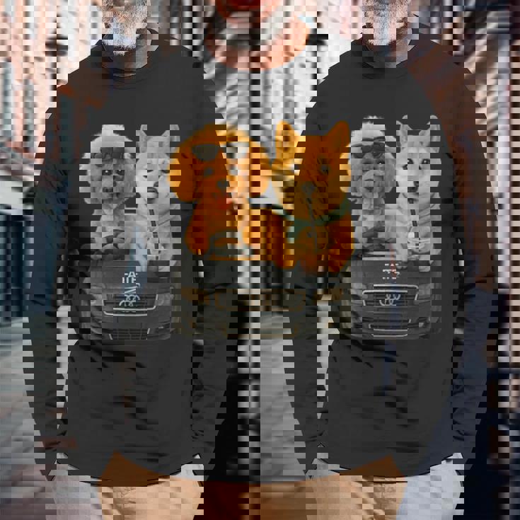 Car Dog 長袖Tシャツ 高齢者への贈り物