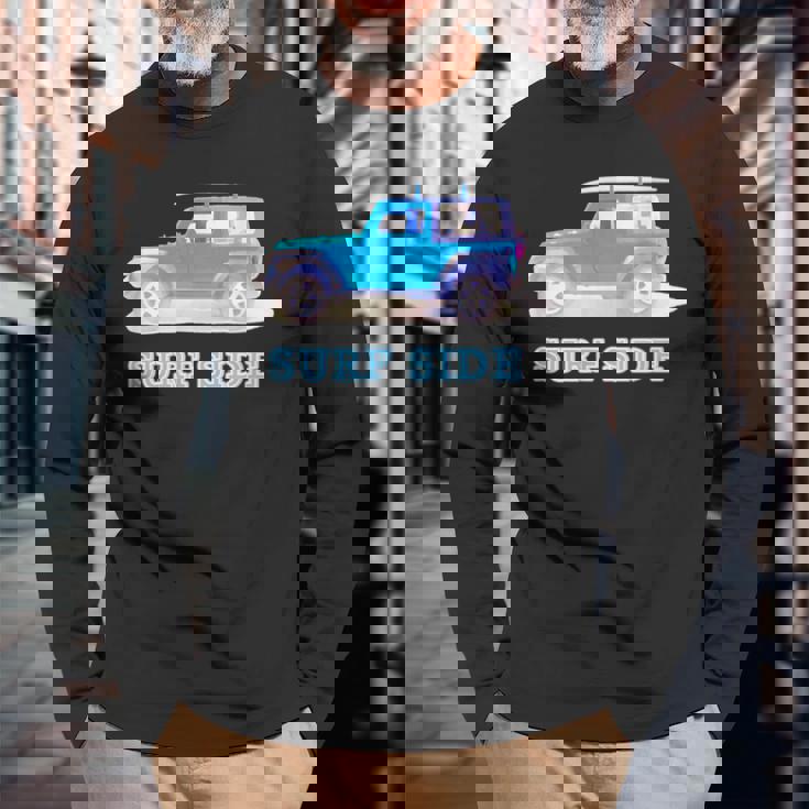 The Car On Theeaside【Surfide サーフサイド】車 サーフィン／サーファー 夏・海 長袖Tシャツ 高齢者への贈り物