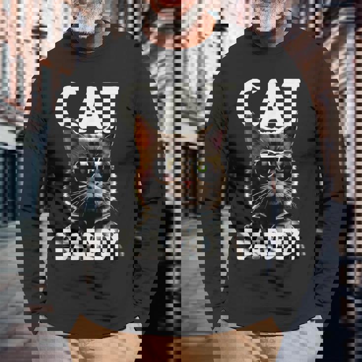 Cat Daddy 猫のお父さん 猫のお父さん お父さん ハウス 猫のお父さん 父の日 猫 長袖Tシャツ 高齢者への贈り物