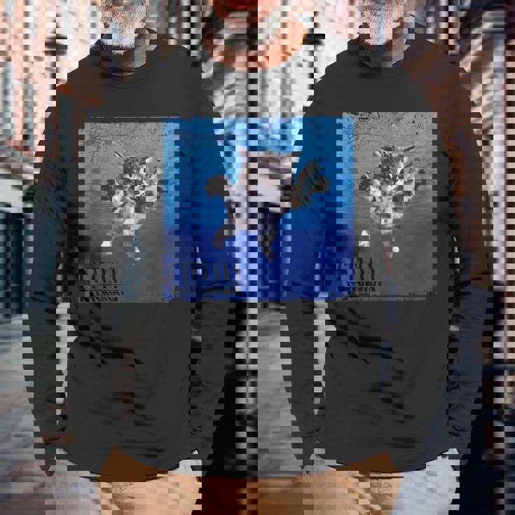 Cat Nevermind 子猫ニャーパロディ 面白い猫 動物好き 長袖Tシャツ 高齢者への贈り物