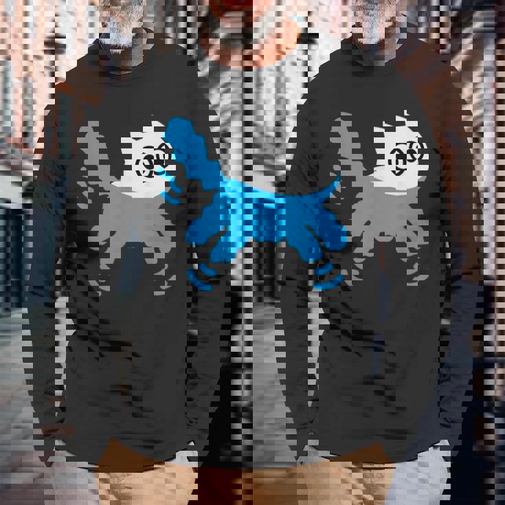 Catwimming Kitten In Water Cute Animalwimmer 長袖Tシャツ 高齢者への贈り物