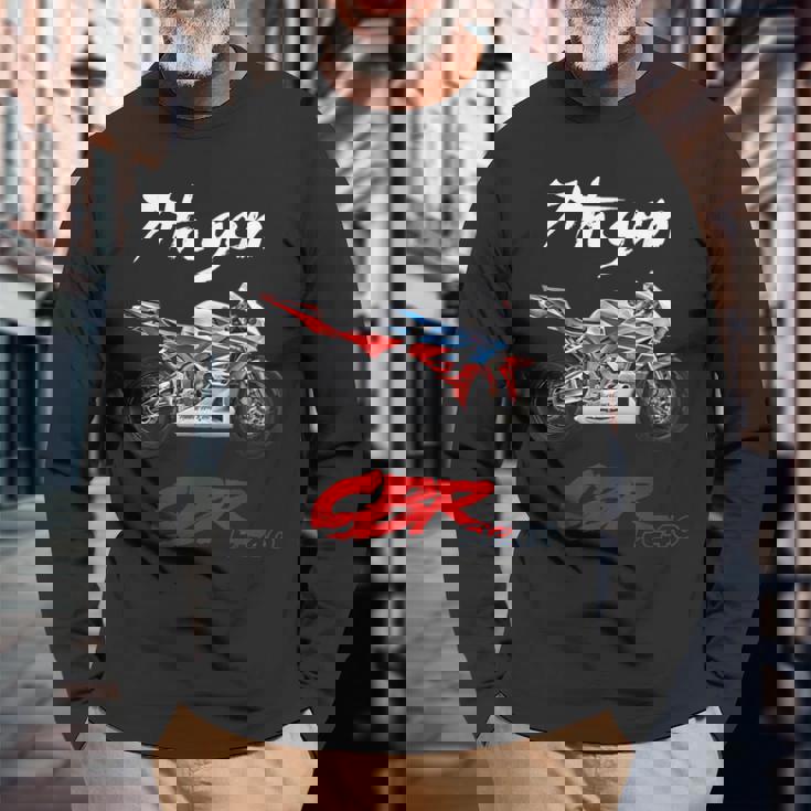 Cbr、オートバイ、オートバイ、ロードレース、バイカー、スポーツバイク、Pc40。 長袖Tシャツ 高齢者への贈り物