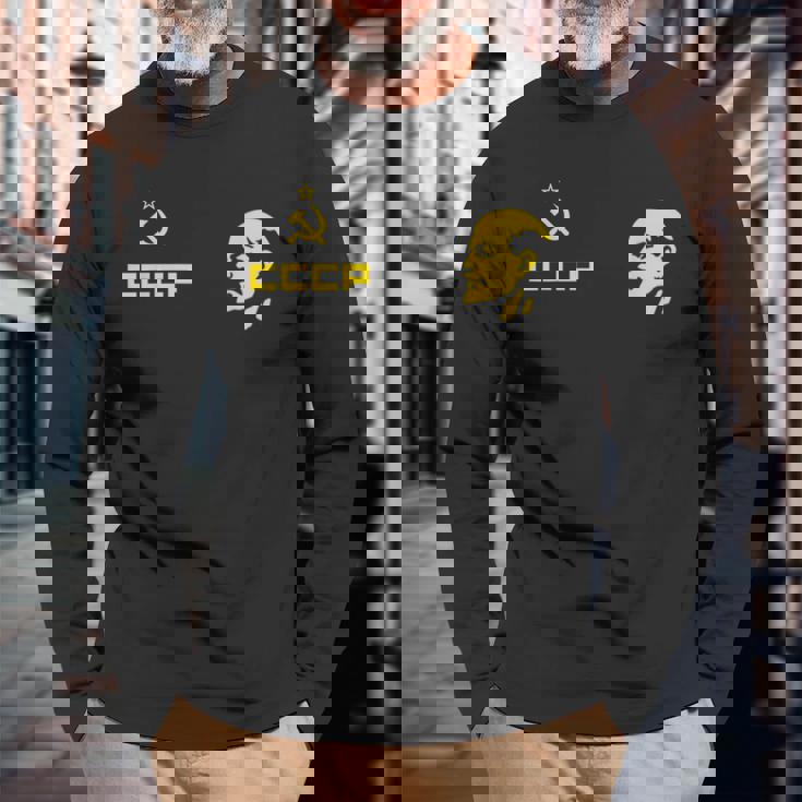 Cccp ソ連共産党 ロシア連邦 レーニンリーダー 長袖Tシャツ 高齢者への贈り物