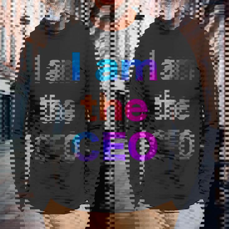 Ceo 最高経営責任者 社長 執行役員 面白い おもしろ ユーモア ギャグ お笑い 長袖Tシャツ 高齢者への贈り物