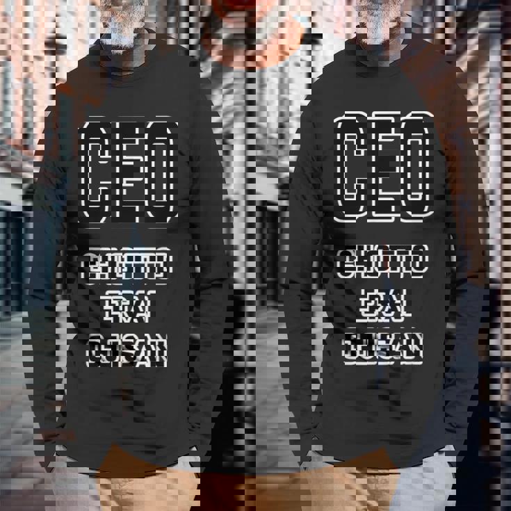 Ceo《Chotto Erai Ojisan ちょっとえらい おじさん》最高経営責任者【変なtシャツ屋さん】英語 面白い 長袖Tシャツ 高齢者への贈り物