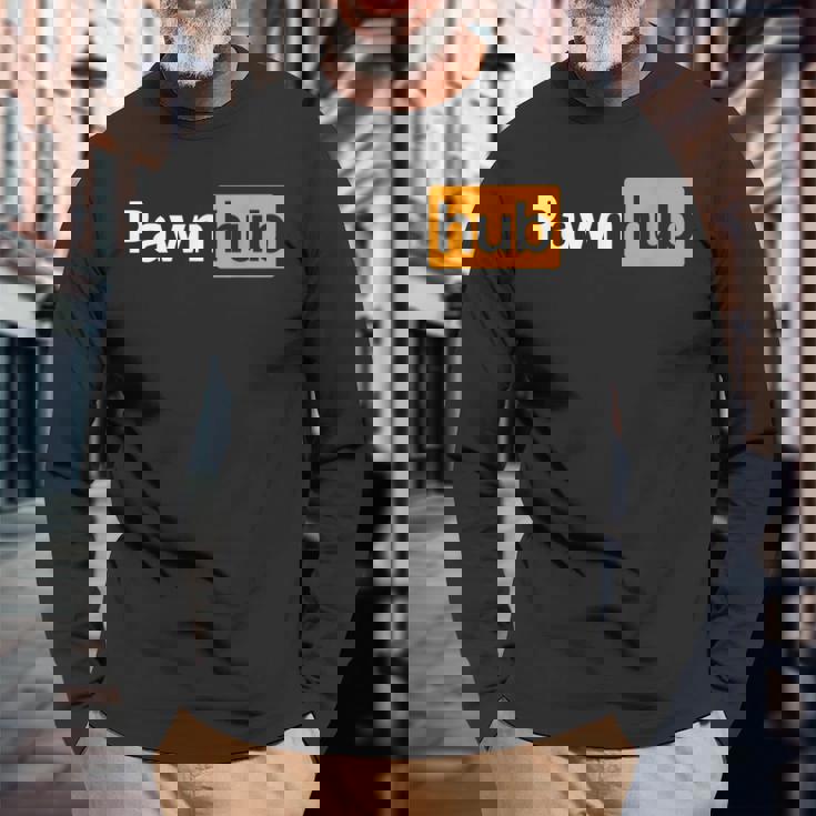 Chess Player ポーンハブ ファニー 長袖Tシャツ 高齢者への贈り物