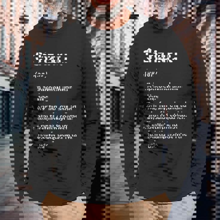 Chizuru 名前の定義 面白い辞書 長袖Tシャツ 高齢者への贈り物