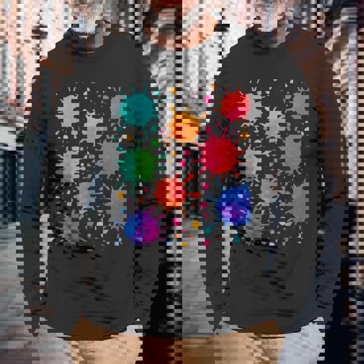 Colorplash アートtシャツ 長袖Tシャツ 高齢者への贈り物