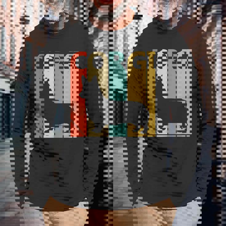 Corgi ウェルシュ・コーギー 長袖Tシャツ 高齢者への贈り物